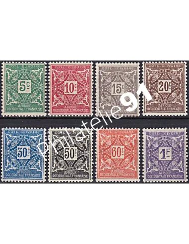 Côte d'Ivoire, Taxe, n° 9 à 16, Collection timbres Colonies Françaises