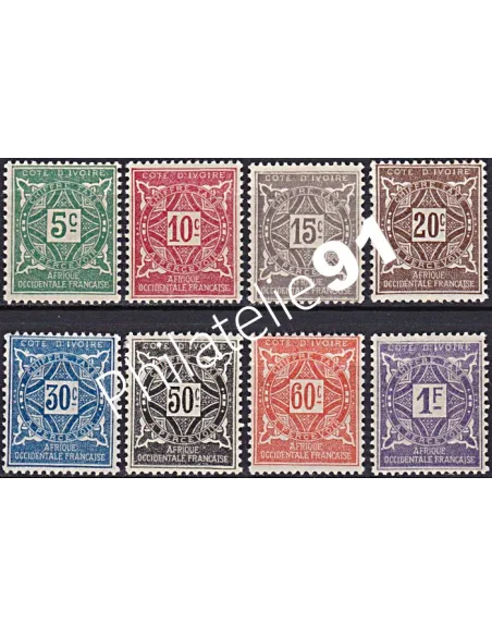Côte d'Ivoire, Taxe, n° 9 à 16, Collection timbres Colonies Françaises