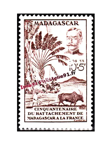 Timbre de Madagascar n° 319,Rattachement à la France,timbres colonies
