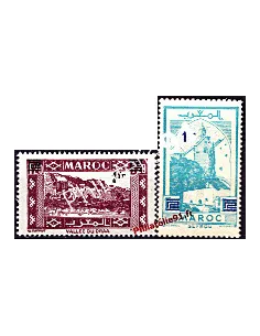 Timbres du Maroc n° 296-297, timbres des colonies françaises