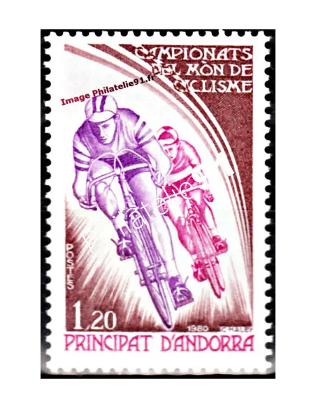 Timbre neuf  d'Andorre Français- n°  288 - Thématique : Vélo