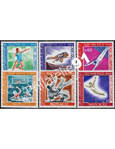 MONACO - n°  736 à 741 ** - Jeux olympiques de Mexico