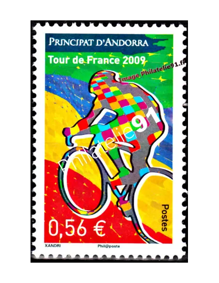 Timbre d'Andorre Français n° 677 - Thématique: Vélo