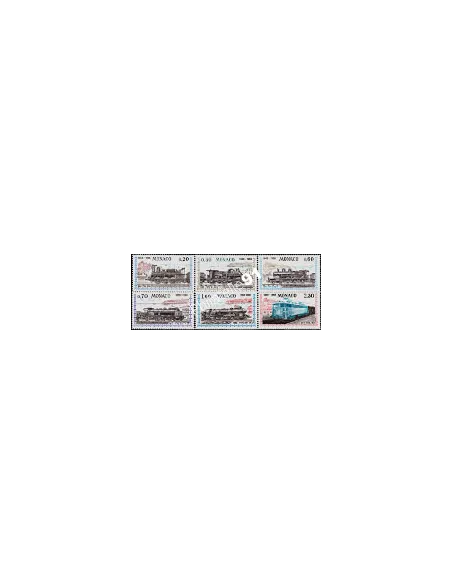 Timbres de MONACO n° 752 à 757 - liaison ferroviaire avec Nice