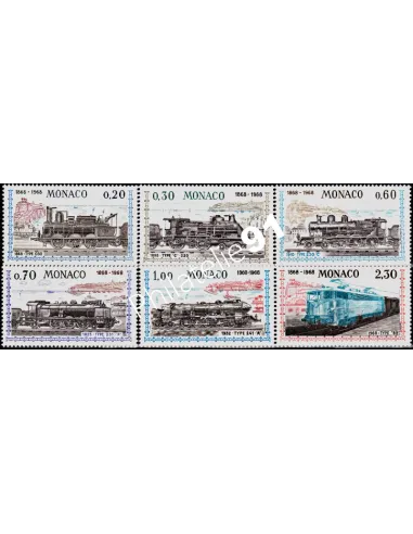 Timbres de MONACO n° 752 à 757 - liaison ferroviaire avec Nice