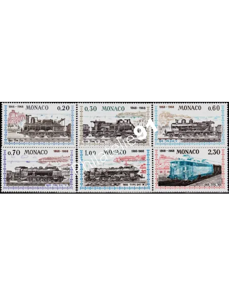 Timbres de MONACO n° 752 à 757 - liaison ferroviaire avec Nice