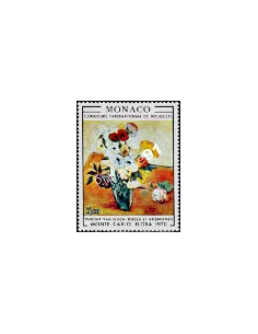 Timbre de MONACO n° 817 - Floralies - Concours de bouquets. Tableau de Van Gogh