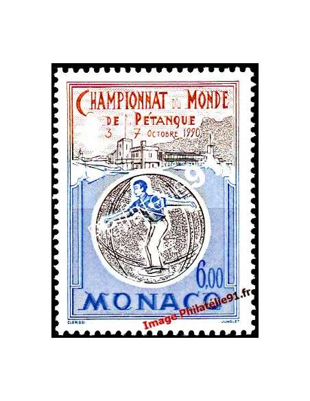 Timbre de MONACO n° 1742 - Championnats du monde de pétanque à Monaco