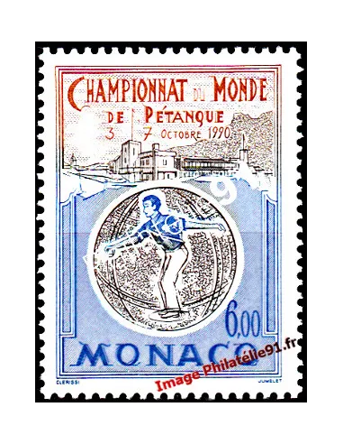 Timbre de MONACO n° 1742 - Championnats du monde de pétanque à Monaco