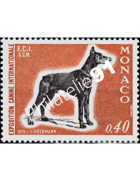 Timbre de MONACO - Chien - Doberman