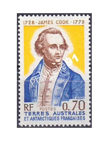 Timbre des TAAF n° 63, James Cook, timbres des dom Tom