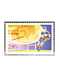 Timbre d'Andorre Français n° 455 - Thématique: Rugby