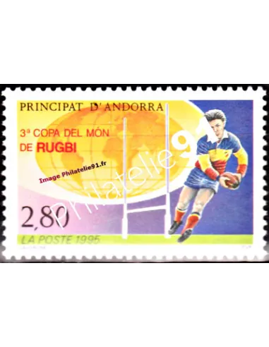 Timbre d'Andorre Français n° 455 - Thématique: Rugby