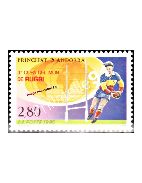 Timbre d'Andorre Français n° 455 - Thématique: Rugby