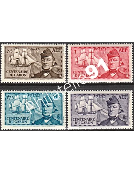 A.E.F. n° 66 à 69, Bouet-Willaumez, timbres des colonies françaises