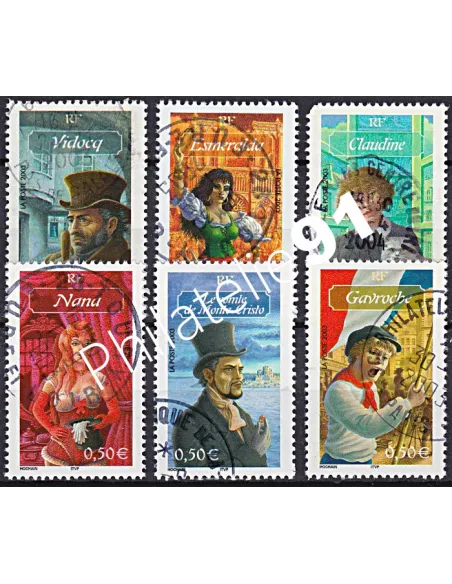 Timbre n° 3588 à 3593  oblitéré, Collection timbres France