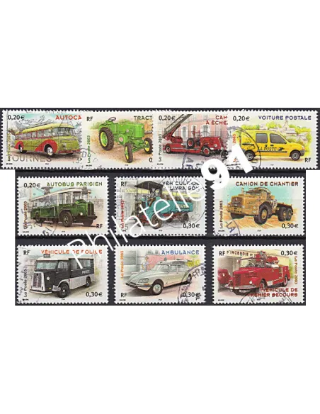 Timbre n° 3609 à 3618  oblitéré, Collection timbres France