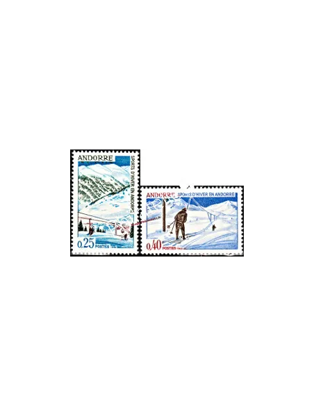 Timbres neufs d'Andorre Français n° 175 à 176 - Thématique : ski