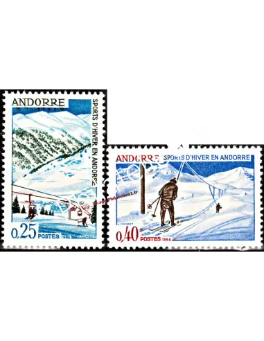 Timbres neufs d'Andorre Français n° 175 à 176 - Thématique : ski