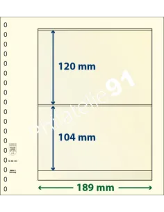 LINDNER, Feuilles neutres LINDNER-T, 2 Bandes, Matériel philatélique