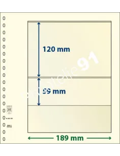 LINDNER, Feuilles neutres LINDNER-T, 2 Bandes, Matériel philatélique