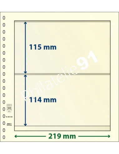 LINDNER, Feuilles neutres LINDNER-T, 2 Bandes, Matériel philatélique