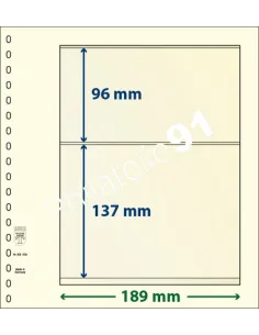 LINDNER, Feuilles neutres LINDNER-T, 2 Bandes, Matériel philatélique