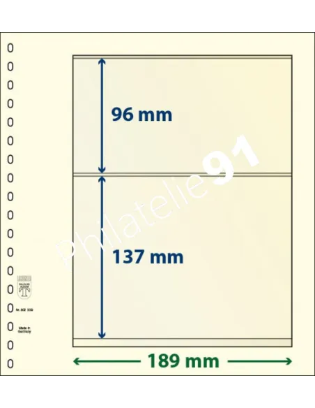 LINDNER, Feuilles neutres LINDNER-T, 2 Bandes, Matériel philatélique