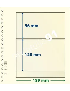 LINDNER, Feuilles neutres LINDNER-T, 2 Bandes, Matériel philatélique