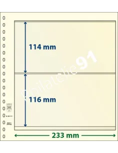 LINDNER, Feuilles neutres LINDNER-T, 2 Bandes, Matériel philatélique
