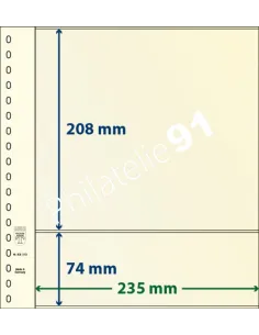 LINDNER, Feuilles neutres LINDNER-T, 2 Bandes, Matériel philatélique