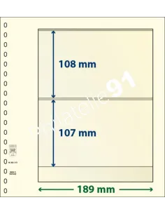 LINDNER, Feuilles neutres LINDNER-T, 2 Bandes, Matériel philatélique