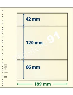 LINDNER, Feuilles neutres LINDNER-T, 3 Bandes, Matériel philatélique