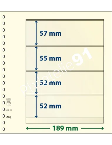 LINDNER, Feuilles neutres LINDNER-T, 4 Bandes, Matériel philatélique