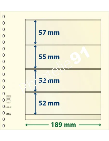 LINDNER, Feuilles neutres LINDNER-T, 4 Bandes, Matériel philatélique