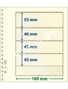 LINDNER, Feuilles neutres LINDNER-T, 4 Bandes, Matériel philatélique