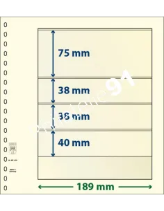 LINDNER, Feuilles neutres LINDNER-T, 4 Bandes, Matériel philatélique