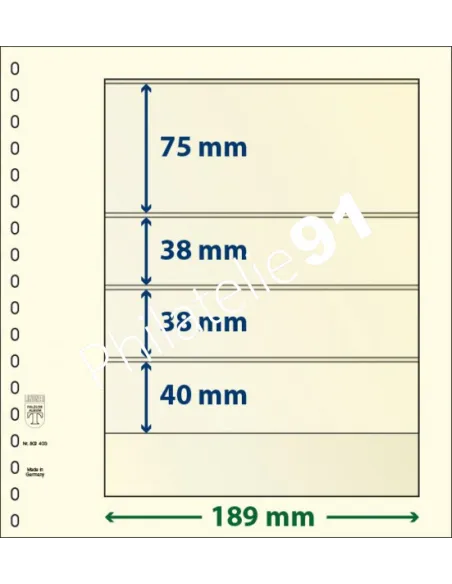 LINDNER, Feuilles neutres LINDNER-T, 4 Bandes, Matériel philatélique