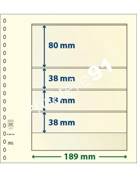 LINDNER, Feuilles neutres LINDNER-T, 4 Bandes, Matériel philatélique