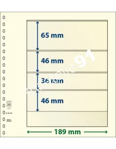 LINDNER, Feuilles neutres LINDNER-T, 4 Bandes, Matériel philatélique