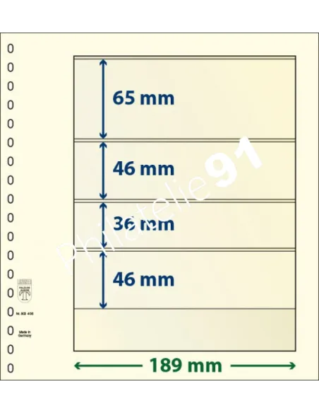 LINDNER, Feuilles neutres LINDNER-T, 4 Bandes, Matériel philatélique