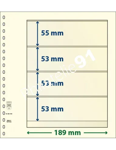 LINDNER, Feuilles neutres LINDNER-T, 4 Bandes, Matériel philatélique