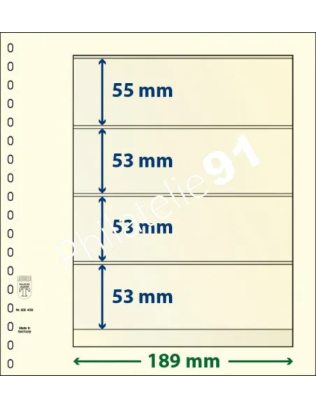 LINDNER, Feuilles neutres LINDNER-T, 4 Bandes, Matériel philatélique
