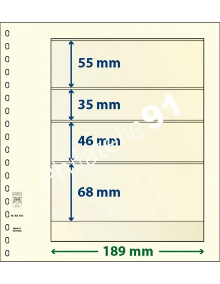 LINDNER, Feuilles neutres LINDNER-T, 4 Bandes, Matériel philatélique
