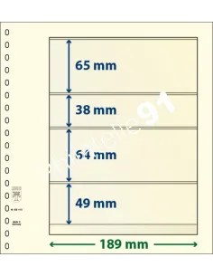 LINDNER, Feuilles neutres LINDNER-T, 4 Bandes, Matériel philatélique