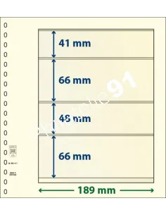 LINDNER, Feuilles neutres LINDNER-T, 4 Bandes, Matériel philatélique