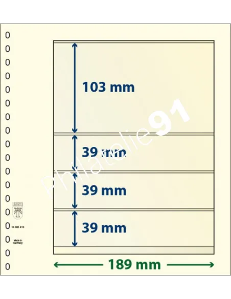 LINDNER, Feuilles neutres LINDNER-T, 4 Bandes, Matériel philatélique