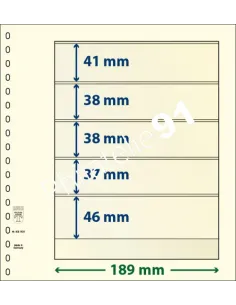 LINDNER, Feuilles neutres LINDNER-T, 5 Bandes, Matériel philatélique