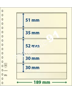 LINDNER, Feuilles neutres LINDNER-T, 5 Bandes, Matériel philatélique