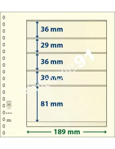 LINDNER, Feuilles neutres LINDNER-T, 5 Bandes, Matériel philatélique
